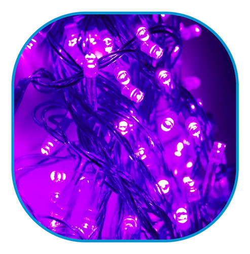 6 Series De Navidad 200 Luces Led 10 Mts Morado 8 Tiempos