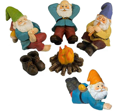 6 Piezas De Gnomos De Jardín De Hadas, Accesorios De Decorac