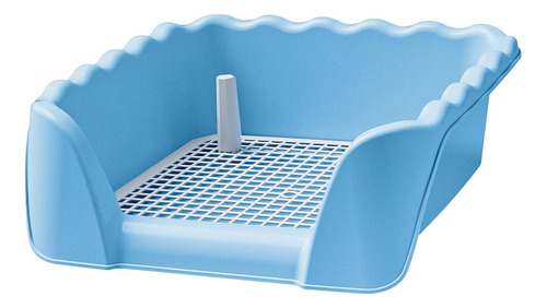 Caja De Arena Para Inodoro Para Perros, Valla Elevada Azul