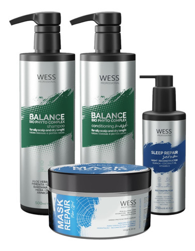 Kit Wess Balance Sh + Cond 500ml + Mask 180g + Sleep 250ml