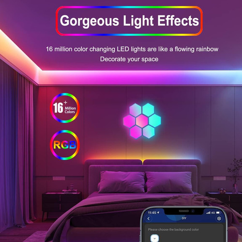 Paneles De Luz Hexágono Hicsezvy, Luces Hexágono Led Rgb Par