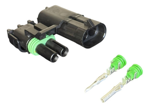 Conector Delphi 2 Vias Selado Série 2.5 10 Pares Automotivo Preto