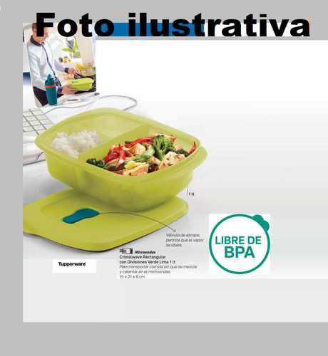 Cristalwave Con Y Sin División Microondas Tupperware® Verde Lima 1