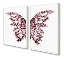 Comprar Quadros Decorativos Moderno Asas Borboleta Rosa Com Moldura