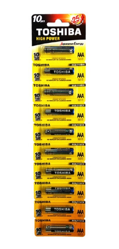 Pila Bateria Alcalina Aaa Toshiba High Power 10 Unidades