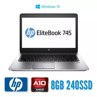 Notebook Hp Elitebook 745 G2 - Amd A10 8gb 240ssd - W10