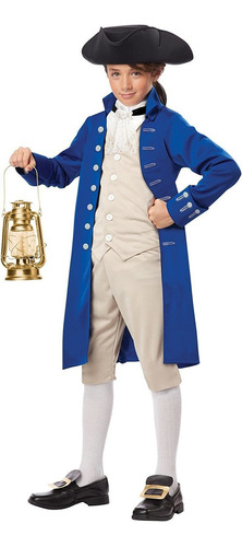 Disfraces De California Paul Revere Boy Costume, Un Solo Col