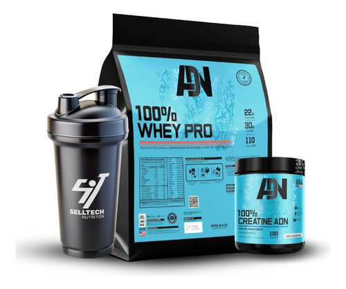 Pack Adn 100 Whey Pro 3kg Vainilla+creatina 250gr