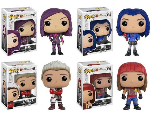 Descendientes Colección Funko Pop: Mal, Evie, Carlos, Jay