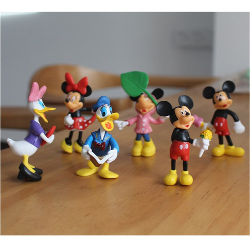 Disney, 6 Unidades, 8 Cm, Mickey Minnie Mouse, Pato Donald P