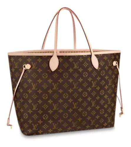  Louis Vuitton Neverfull - Bolsa de lona beige con