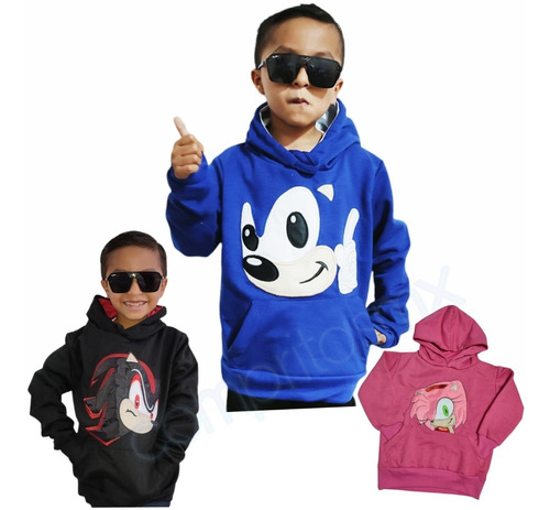 Sudadera Sonic Shadow Amy Niño Niña Con Gorra