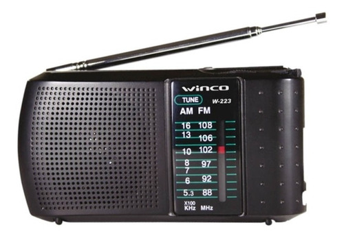 Radio Portátil Winco W223 A Pilas Am/fm Parlante Auriculares