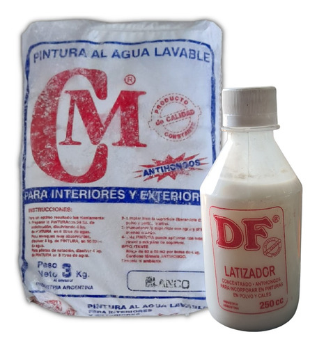 Pintura En Polvo Al Agua Lavable Antihongo Blanco 5 X 3kgc/u