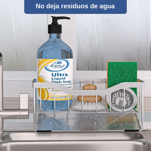 U Chef Soporte De Esponja De Fregadero, Drenaje Automático Color Plateado