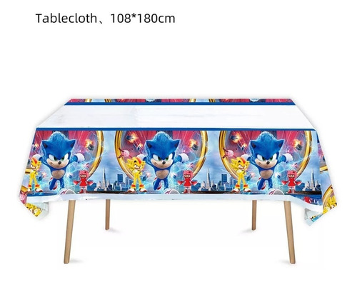 Mantel Decorativo Con Diseños Infantiles Para Cumpleaños Color Variado Sonic 1
