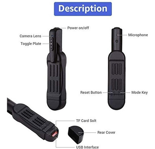 Mini Cámara Espía Oculta Hd 1080p Tipo Pluma Tarjeta Micro S