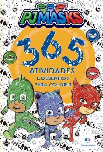 Livro 365 Atividades E Desenhos Para Colorir - Pj Masks