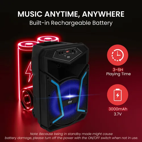 Portable Bluetooth Pa Speaker System Pyle Pphp122sm 800w