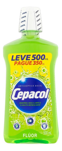 Antisseptico Bucal Cepacol Fluor Leve 500ml Pague 350ml