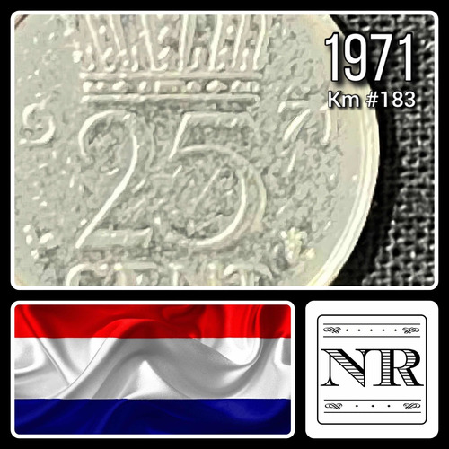 Holanda - 25 Cents - Año 1971 - Km #183 - Juliana