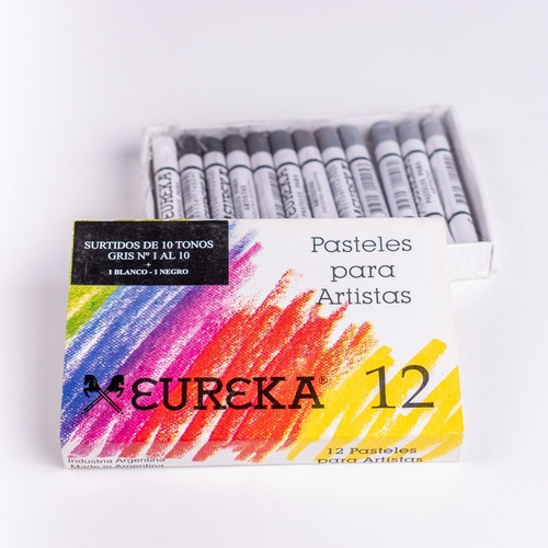 Tiza Pastel Superfinos Eureka X 12 Tonos Grises