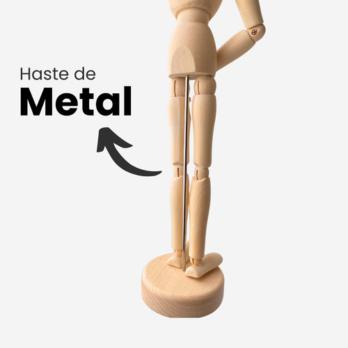 Boneco Articulado 30cm Manequim De Madeira Clara Decoração