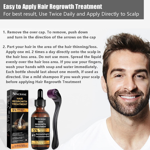 Kit Para El Crecimiento Del Cabello Y La Barba Nincrane 5% M