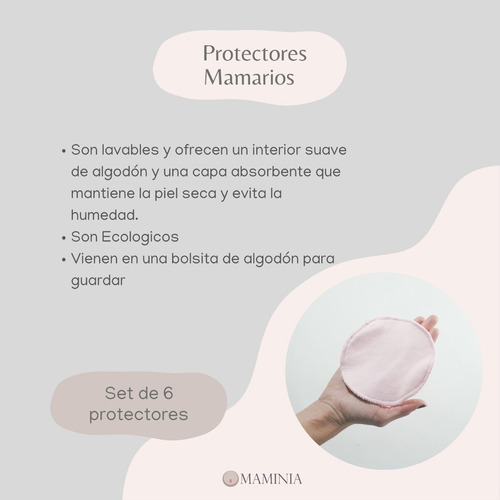 Imagen 3 de 7 de Protectores Mamarios Discos Lavables Maminia Absorbentes Eco