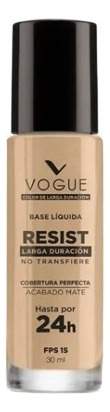 Base Vogue Resist Tono Capuccino Mate Duración 24 Horas 30ml