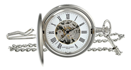 Charleshubert Paris Satin Finish Reloj De Bolsillo Mecanico