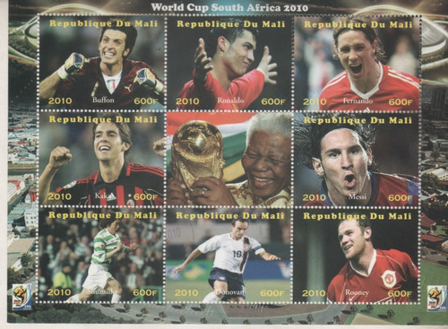 Estampillas De Mali - Mint Block Mundial 2010 Messi, Ronaldo