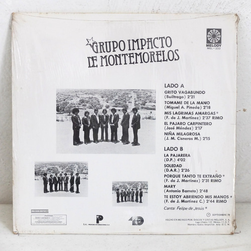 Grupo Impacto De Montemorelos Mis Lagrimas Amargas Lp Sellad (Usado)