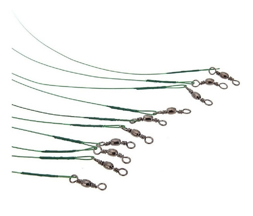 Kit 60 Chicote Leader De Pesca Encastoado C/ Snap E Girador