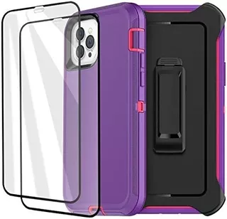 Funda Aicase Para iPhone 12/12 Pro Purple Pink Holster