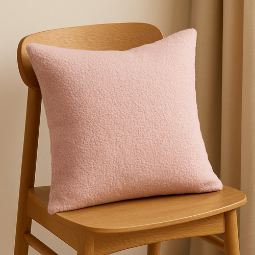Funda De Almohadón Decorativa X3 45x45cm Rosa Boucle