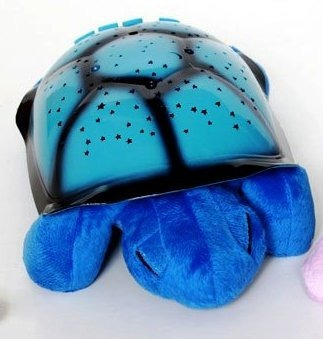 Tartaruga De Pelúcia Azul Com Led Projetor De Estrelas M