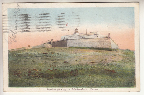 1934 Postal Vista Fortaleza Del Cerro De Montevideo Cursada 