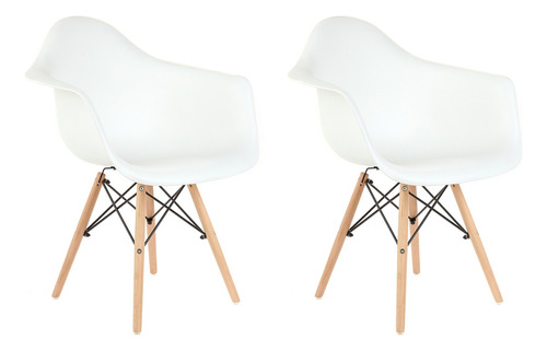 Sillon Silla Eames Con Apoyabrazos Tipo Butaca Resistente X2