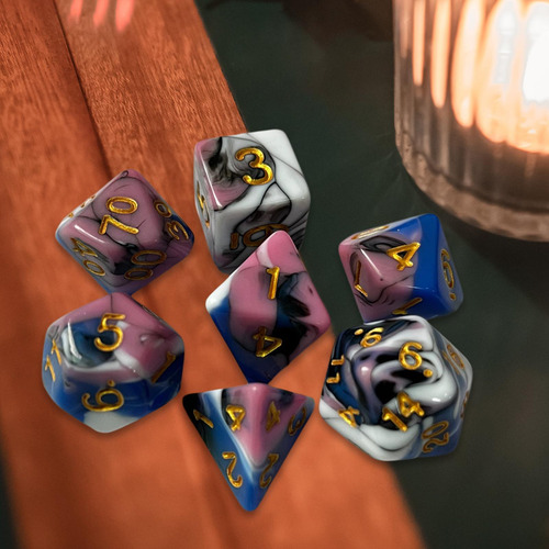 2 Juego De 7 Dados Poliédricos Para Suministros De Fiesta,