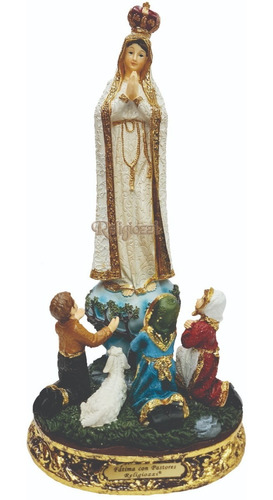 Virgen Fatima Pastores Dorado 20cm 530-77254 Religiozzi