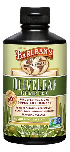 Barlean's - Liquido Complejo De Hojas De Olivo Totalmente Na