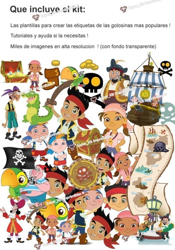 Kit Imprimible Jake Y Los Piratas Editable