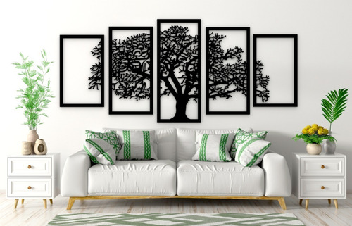 Imagen 2 de 5 de Poliptico Cuadro Arbol De La Vida En Madera Calada