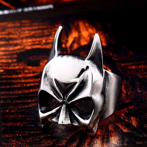 Anillo Batman Mascara En  Acero Inoxidable 316l Unisex