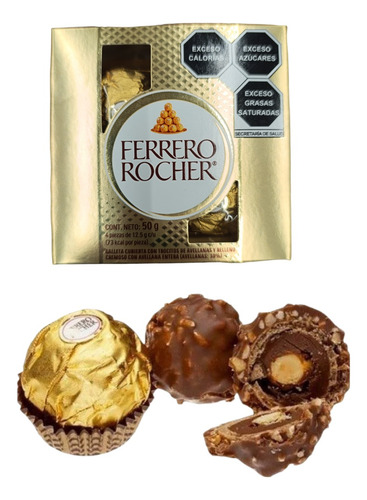Chocolate Ferrero Rocher 3caja 4p C/u 12p Galleta Avellana E
