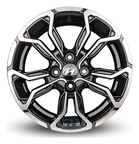 Rodas Hyundai Hb20 Rspec Aro 16 4x100 (jogo) + Bicos Cor Preto Com Diamantado