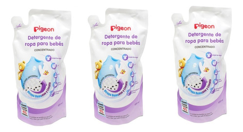 Detergente Liquido Para Ropa Pigeon 450 Ml Refill X 3