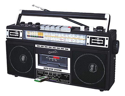 Supersonic Sc-3201bt-bk Retro 4 Bandas Radio Y Reproductor D