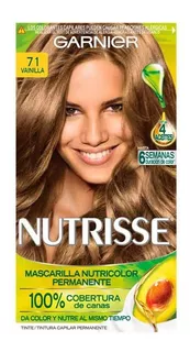 Kit Tintura Garnier Nutrisse regular clasico Mascarilla nutricolor permanente tono 71 vainilla para cabello